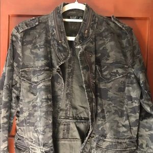 Petite cropped camo jacket